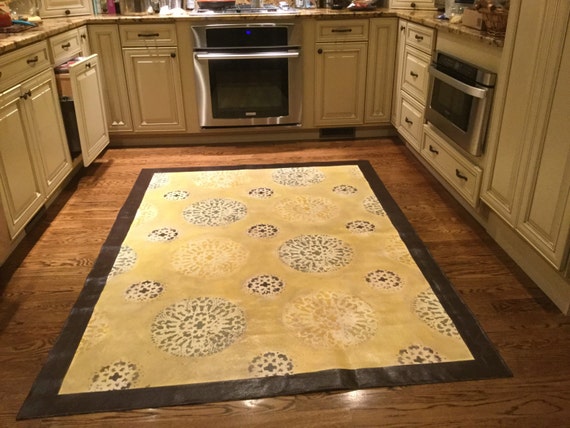Hand Painted Canvas Floorcloth Rug Custom Floorcloth Etsy
