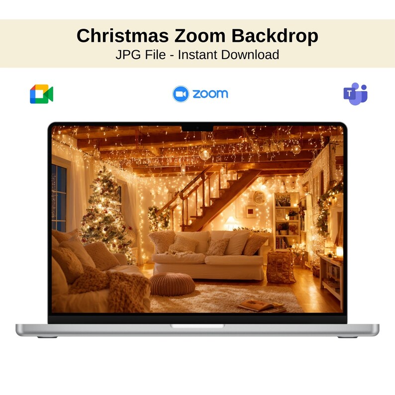 Holiday Christmas Zoom Backgrounds | New Year Virtual Backdrops ...