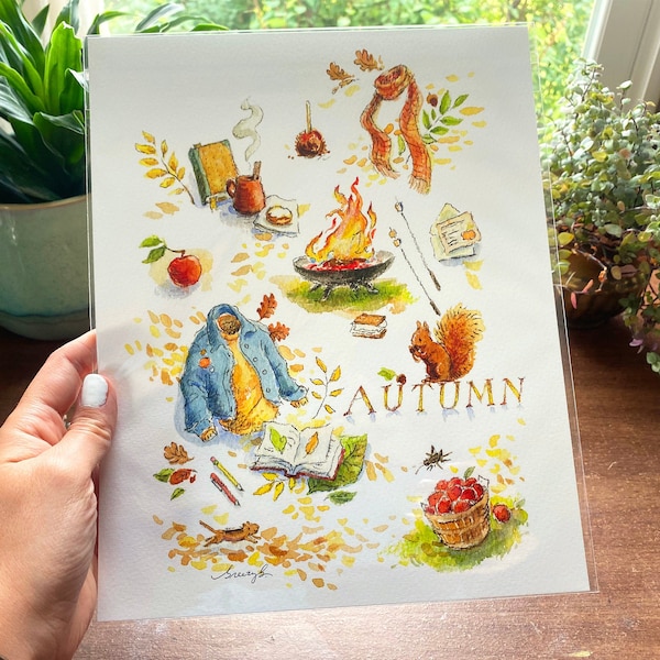 My Favorite Things of Autumn, Fall Montage Art Print