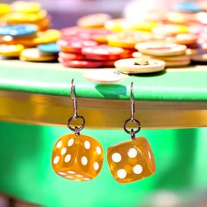Hypoallergenic Dice Earrings: Game Night Jewelry