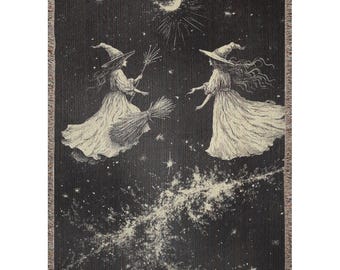 Witchy Woven Blanket | Halloween Throw Blanket | Spooky Blanket