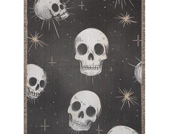 Halloween Blanket Skull Blanket Halloween Throw Woven Blanket Fall Aesthetic Blanket Fall Throw Blanket Skull Blanket Halloween Home Decor