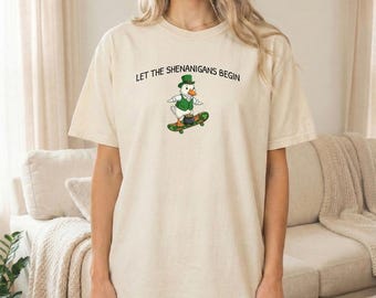 Let the Shenanigans Begin Goose T-Shirt, Lucky goose gift, St Patrick shirt, Irish themed tees, St Patricks day tee, Irish Family Shirt