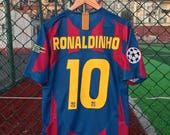 FCバルセロナ RONALDINHO 10 2004-2005ホームユニフォーム 2004-05 Barcelona Home Shirt Ronaldinho #10 - 10/10 - (S)