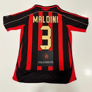 AC Milan 2006/2007 Maldini #3 Home Jersey - Etsy