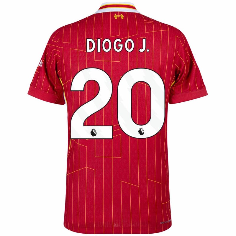 Diogo Jota 2024/25 Liverpool Home Jersey – Official Soccer Replica, Made In Brazil