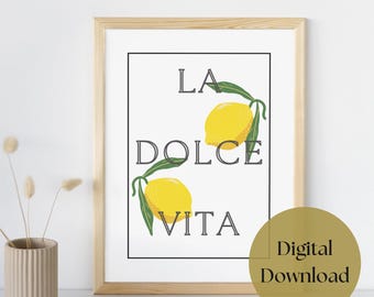 La Dolce Vita Lemon Art Print | Italian Home Decor (Digital Download)