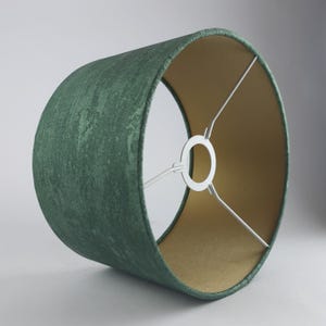 Luxury Textured Emerald & Metallic Drum Lampshade – Modern Handmade Light Shade for Table Lamp or Ceiling | Home Decor