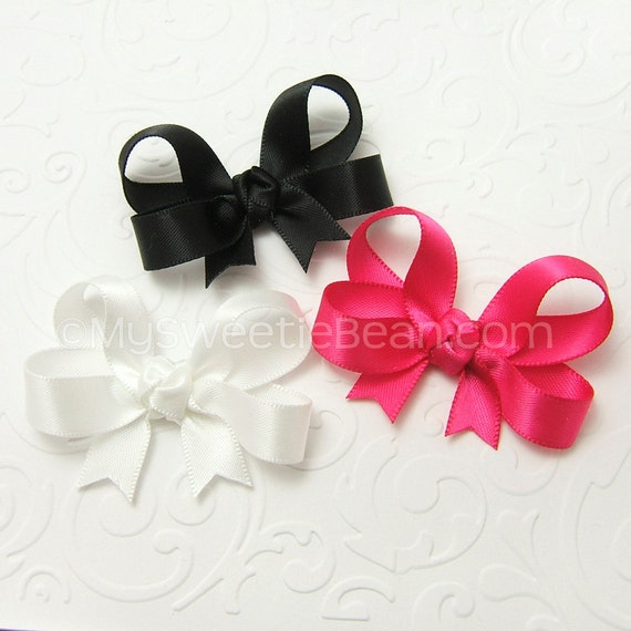 Set of 3 Baby Bows Satin Hair Bows for Baby Girls 2 inch Etsy