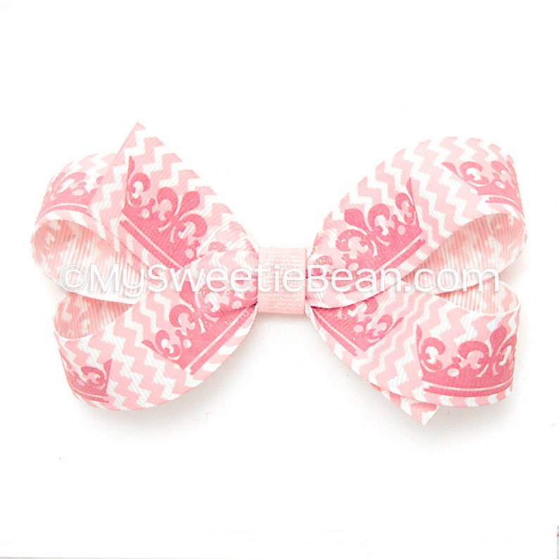 8 Inch Large Glitter Chevron Ribbon Hair Bow With Alligator Clip For Women Girls