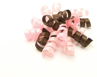 Pink and Brown Korker Bow, Mini Korker, Satin Korker, Baby, Toddler, Girl