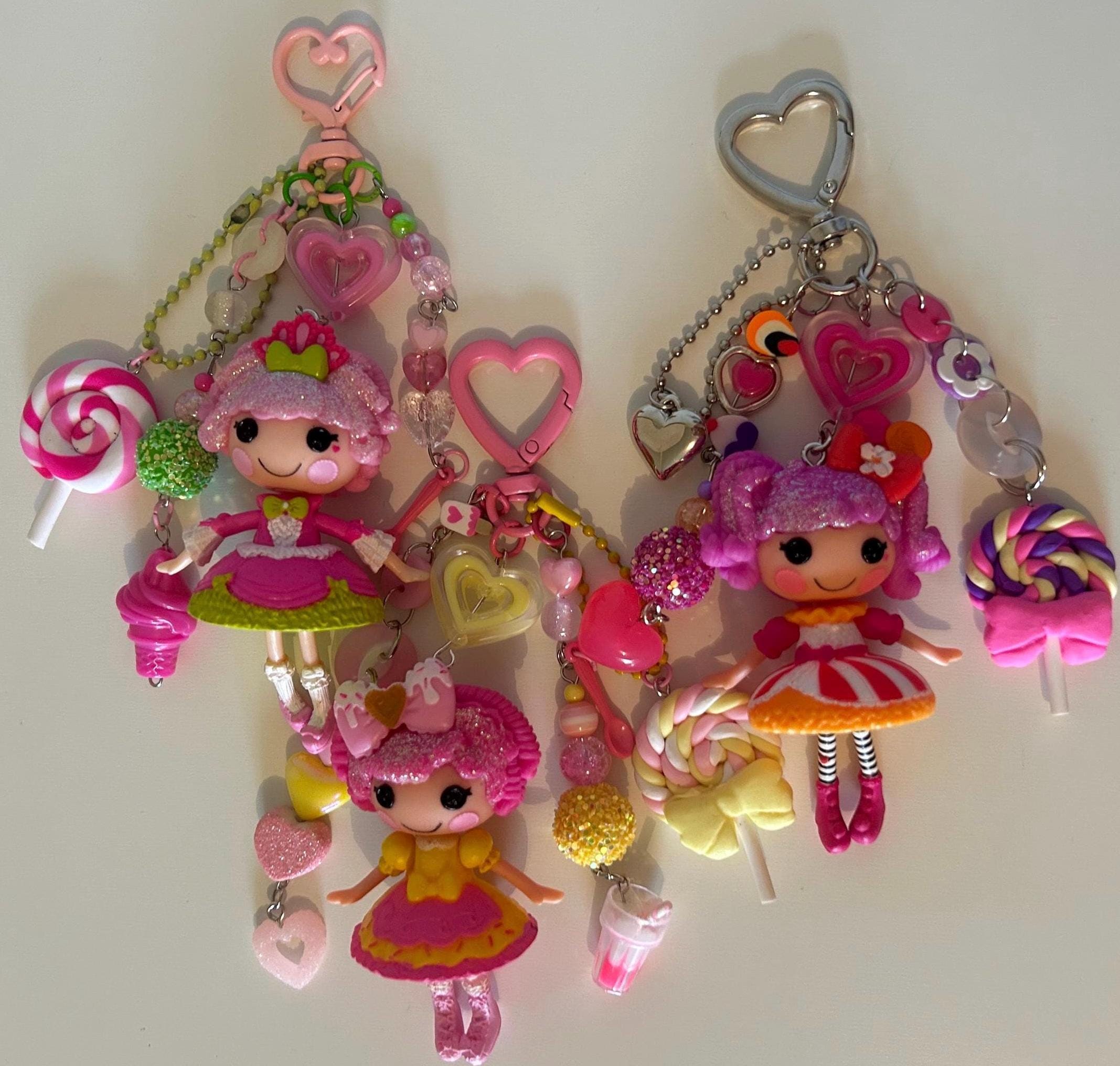 Lalaloopsy Doll Keychains: Stainless Steel, Beads, Charms (peanut
