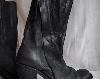 Boris Bidjan Saberi Botas de cuero con cremallera EU 39 / Zapatos artesanales de vanguardia unisex