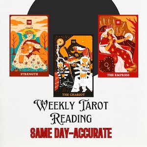 Lectura de tarot semanal / Perspectivas psíquicas detalladas y en profundidad / Pronóstico sobre trabajo, finanzas, relaciones y amor / El mismo día y con precisión