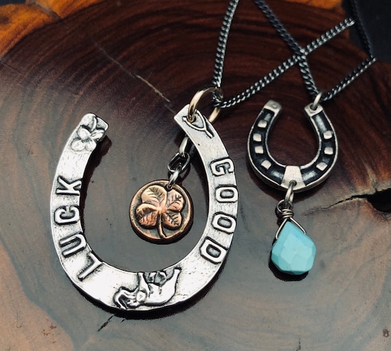 Lucky Horseshoe Necklace Sterling Silver SMALL or LARGE