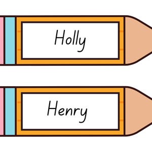 School Pencil Name Labels