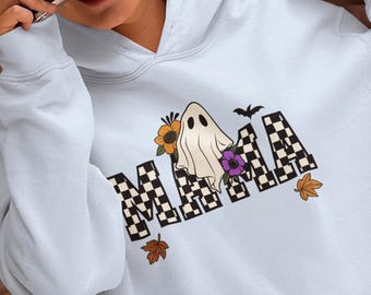 Spooky Mama Halloween Hoodie, Fall Ghost Sweatshirt