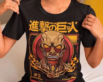 Attack on Titan Anime T-Shirt | AOT Wings of Freedom, Survey Corps | Eren, Levi, Mikasa Graphic Tee | Unisex Gift for Otaku & Manga Fans