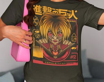Attack on Titan Anime T-Shirt | AOT Wings of Freedom, Survey Corps | Eren, Levi, Mikasa Graphic Tee | Unisex Gift for Otaku & Manga Fans