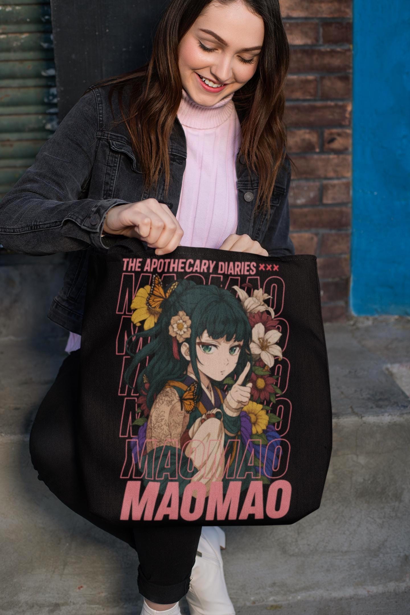 Maomao Tote Bag , the Apothecary Diaries Anime Aesthetic Floral