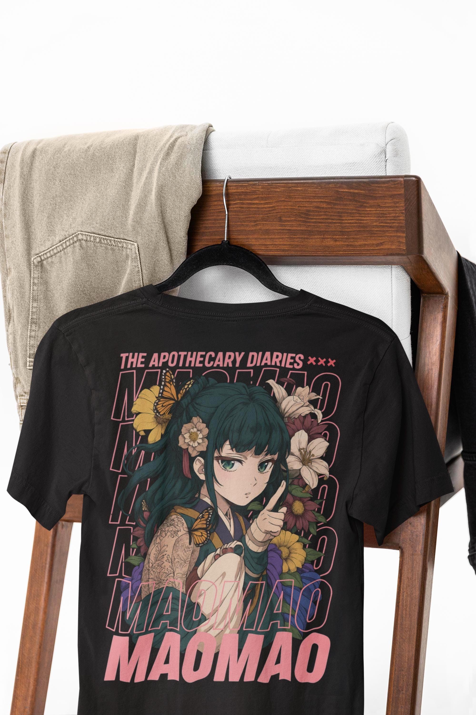 Camiseta Maomao, inspirada en el anime "Diarios de Boticario", bonita camiseta manga, regalo para fans del anime, ropa estética japonesa