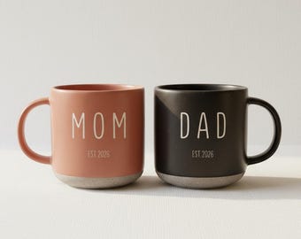 Engraved Names Mug , Engraved Multi-colored Stoneware Coffee Cups, Personalized gift for  mom dad family