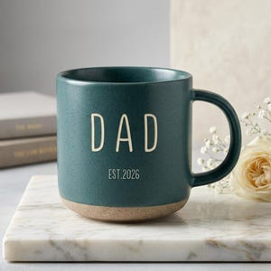 Mug personnalisé prénoms personnalisés, tasses à café en grès multicolore gravées, cadeau personnalisé pour papa maman