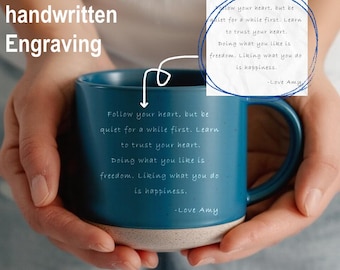 Personalized Handwriting Engraved Ceramic Mug, Father's Day Gift