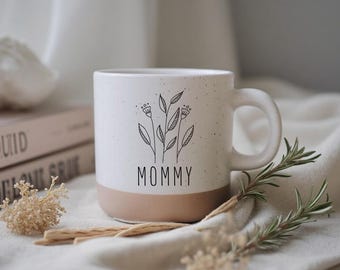 Personalized Two-Tone Stoneware Mug: Custom Engraved Ceramic Coffee Mug