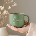 Engraved Birth Flower Coffee Mug: Personalized Pottery Gift product logo