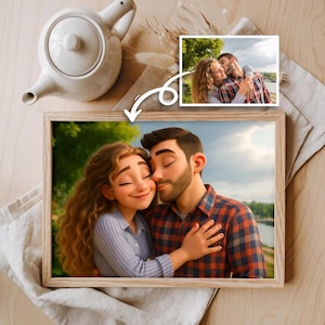 Custom Disney Style Couple Portrait from Photo Personalized Digital Download Gift for Boyfriend Girlfriend Anniversary Wedding Cute Cartoon