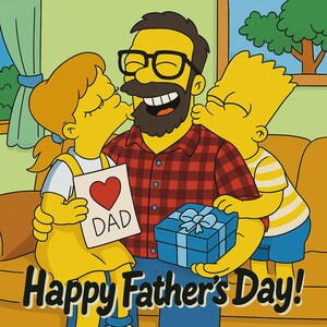 Portrait de famille Simpsons personnalisé, dessin de bande dessinée personnalisé à partir d'une photo, cadeau de fête des pères pour papa, cadeau d'anniversaire pour mari, grand-père