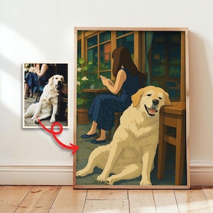 Ghibli Inspired Custom Pet Portrait Digital Art Ideal Gift for Dog Cat Lovers Personalized Anime Style Pet Drawing Downloadable Cute Artwork