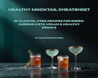 Healthy Mocktail Cheatsheet | 30 Alcohol-Free Recipes (PDF Download)