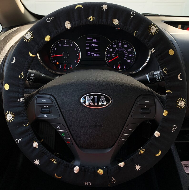 Steering Wheel Cover Celestial Sun Moon Third Eye Metallic Etsy