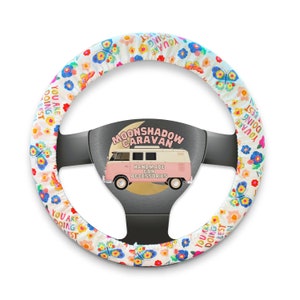 Motivational Butterfly Steering Wheel Cover w/ Grip | Butterflies & Flowers - You&#39;re Doing The Best You Can | Inspirational Car Accessories