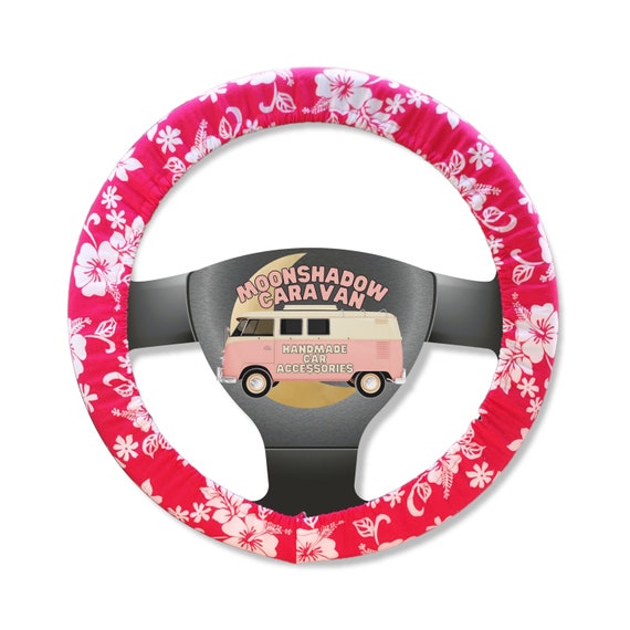 Buy Hot Pink Hibiscus Steering Wheel Cover W Grip Tropical Plant
