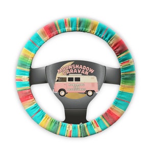 Serape Homespun Steering Wheel Cover w/ Grip | Southwestern, Western Wheel Cover for Car or Truck | Matching Keychain Option