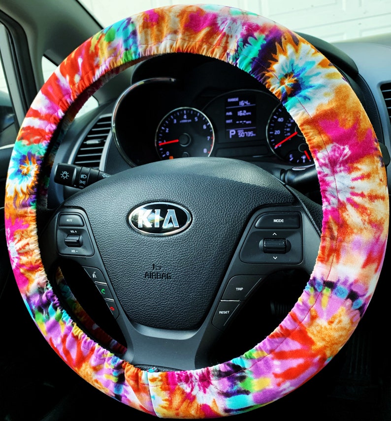 Steering Wheel Cover Tie Dye Rainbow Car Accessories Cute Etsy