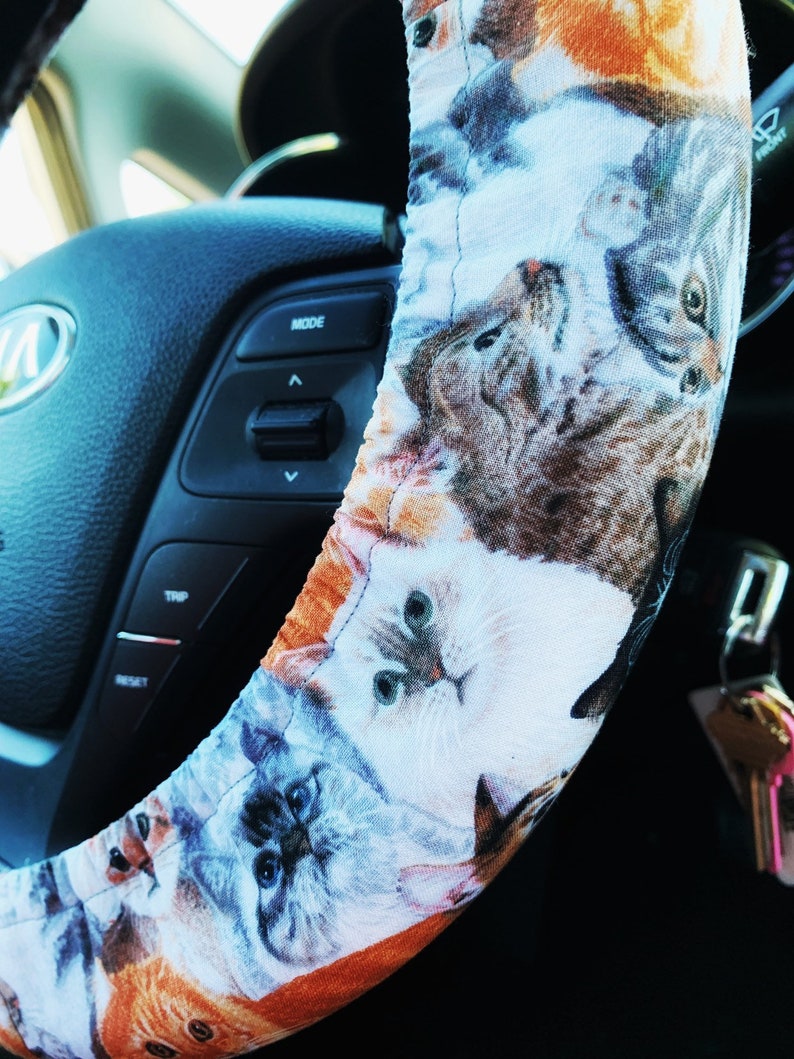Cat Steering Wheel Covers Cats Kittens Cute Cover Fully Etsy
