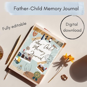 Diario de padre e hijo / Regalo imprimible para el Día del Padre / Descarga digital de 10 páginas / Libro de recuerdos para papá y para mí / Descarga instantánea