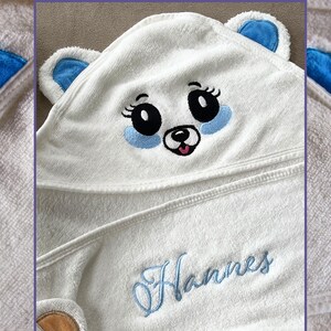 カスタム刺繍ベビーボーイフード付きタオル パーソナライズされた名前入りタオル 幼児男の子の誕生日プレゼント ユニークでかわいいビーチタオル ベビーシャワー男の子のお風呂ギフト