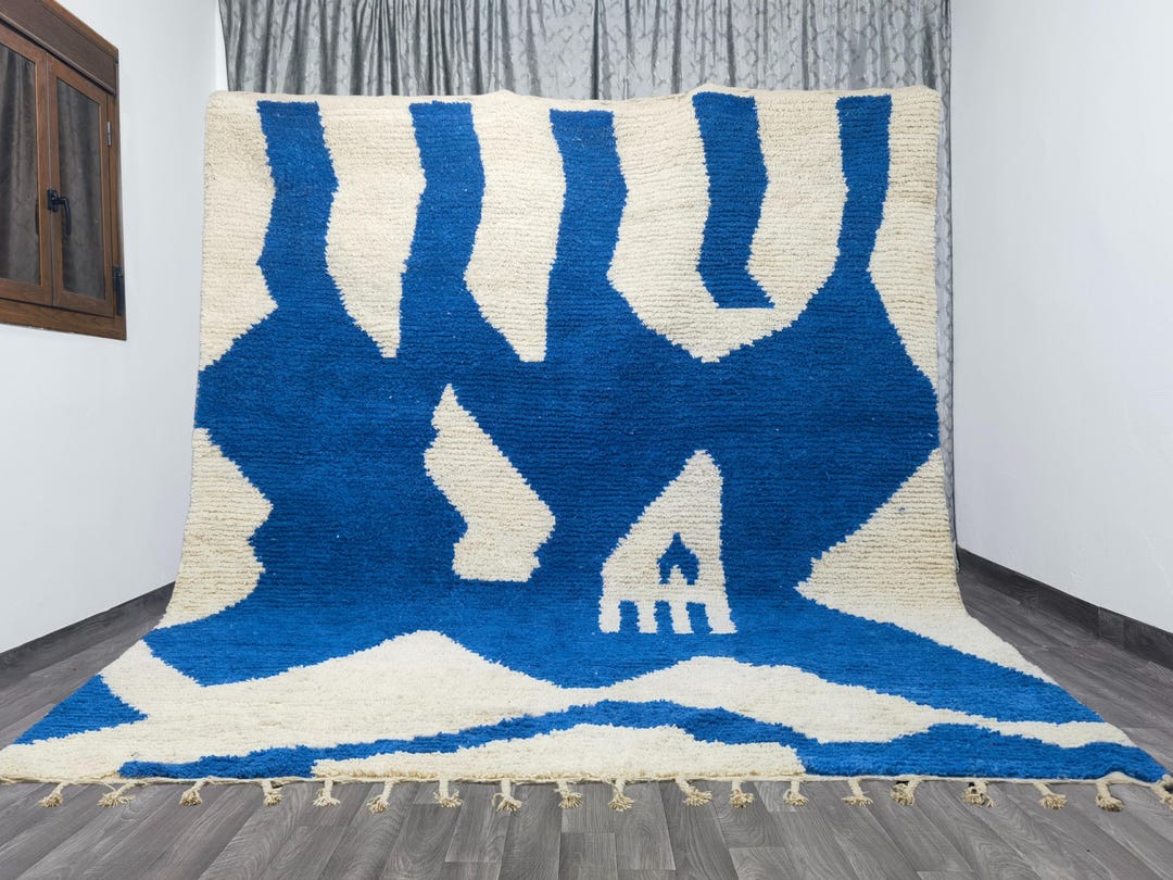 Beni Ourain Moroccan Rug - Handwoven Wool, Custom Size & Color - Etsy
