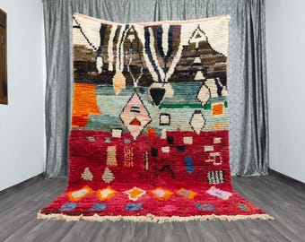 Amazing Colorful Rug - Custom Fabulous Boujaad Rug - Beni Ourain Rug - Handmade Rug - Moroccan Berber Rug - Traditional Moroccan wool Carpet