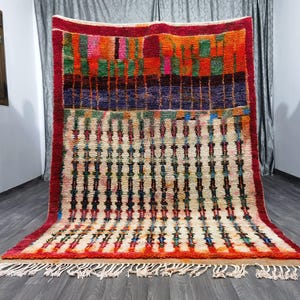 Gorgeous Orange Moroccan Rug - Morrocan Area Wool Rugs - Handmade Beni Ourain Rug - Berber Rug For Room- Gift Rug For Home -Vintage Area Rug