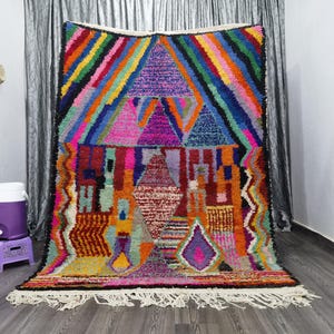 Gorgeous Multicolored Moroccan Rug, Morrocan Area Wool Rugs, Handmade Beni Ourain Rug, Berber Rug For Room, Gift Rug For Home, Wool Carpets