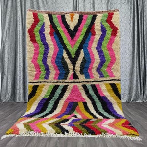 Gorgeous Pink Moroccan Rug  - Morrocan Area Wool Rugs - Handmade Beni Ourain Rug - Berber Rug For Room- Gift Rug For Home - Vintage Area Rug