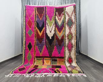Amazing Moroccan Pink Rug - Quality Handmade Morrocan Rug - Personalize Gifts For Home Decor - Wool Rug Pink - Custom Bohemian Rugs