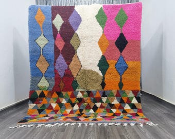 Boujaad Moroccan Rug - Custom Rugs For Living Room - Wool Rug Pink - Soft Area Rug - Handmade Home Decor - Morrocan Rug Bohemian