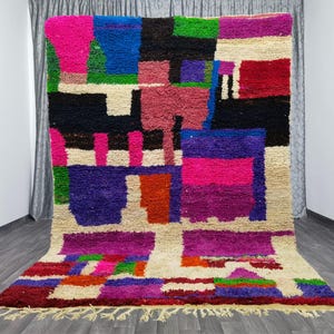Gorgeous Pink Moroccan Rug  - Morrocan Area Wool Rugs - Handmade Beni Ourain Rug - Berber Rug For Room- Gift Rug For Home - Vintage Area Rug
